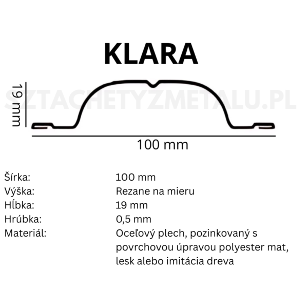 Kovová latka | Klara | Grafit - Image 4