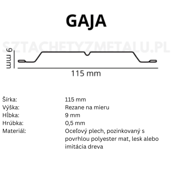 Kovová latka | Gaja | Čierna - Image 4
